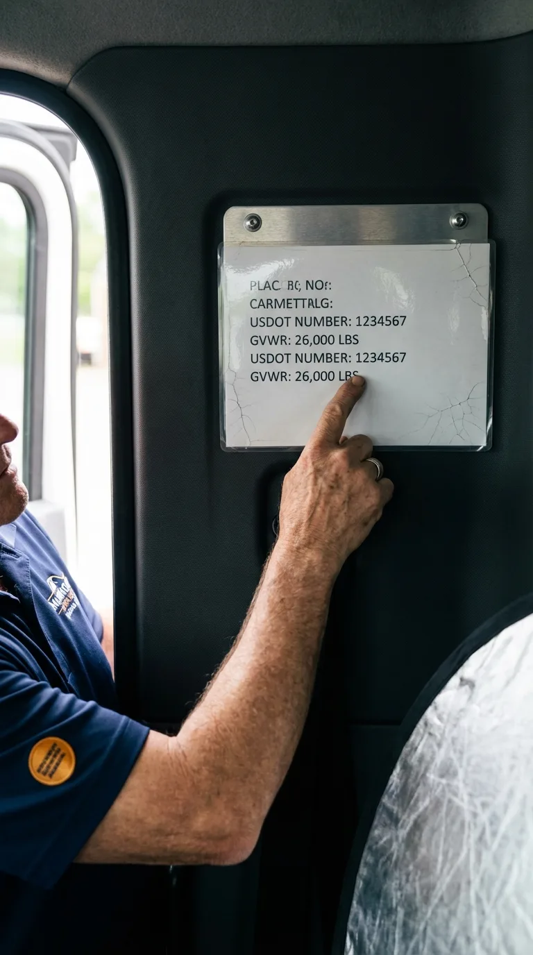 USDOT licensing placard verification in Firestone